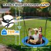 40 Inch Saucer Tree Swing for Kids & Adults  Large Round Disc Swing, 700 lb Weight Capacity with Hanging Straps & Adjustable Ropes for Playground, Backyard & Swingset (Blue) view 2