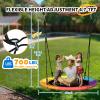 40 Inch Saucer Tree Swing for Kids & Adults  Large Round Disc Swing, 700 lb Weight Capacity with Hanging Straps & Adjustable Ropes for Playground, Backyard & Swingset (Rainbow) view 2