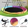 40 Inch Saucer Tree Swing for Kids & Adults  Large Round Disc Swing, 700 lb Weight Capacity with Hanging Straps & Adjustable Ropes for Playground, Backyard & Swingset (Rainbow) view 3