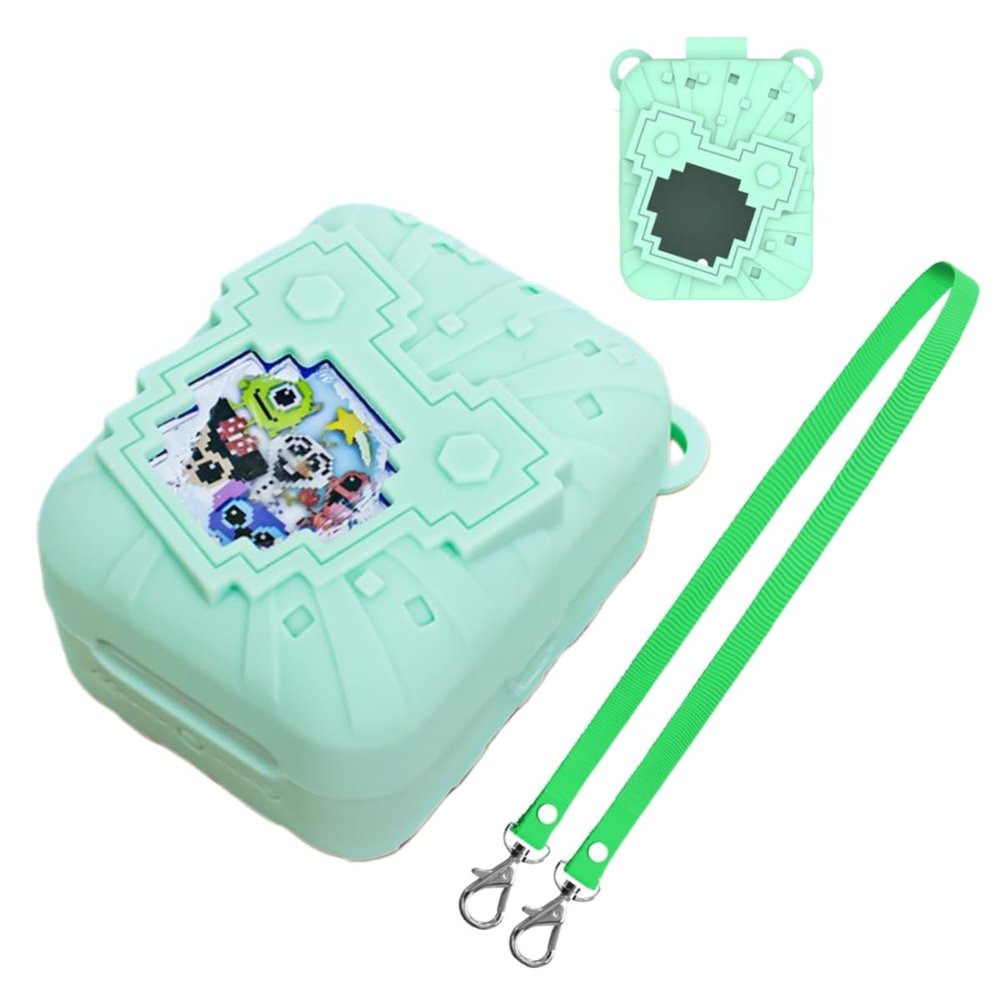 Silicone Cover Case for Bitzee Dissinney Interactive Toy Digital Pet, Protective Case for Virtual Electronic Pets with Lanyard (Mint-A)