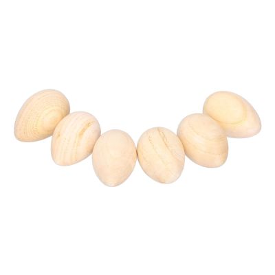 Aqur2020 Wooden Egg Shakers, 6 Pack, Zelkova Material, Mellow Sound Rattle for Rhythm Training, Babies and Toddlers