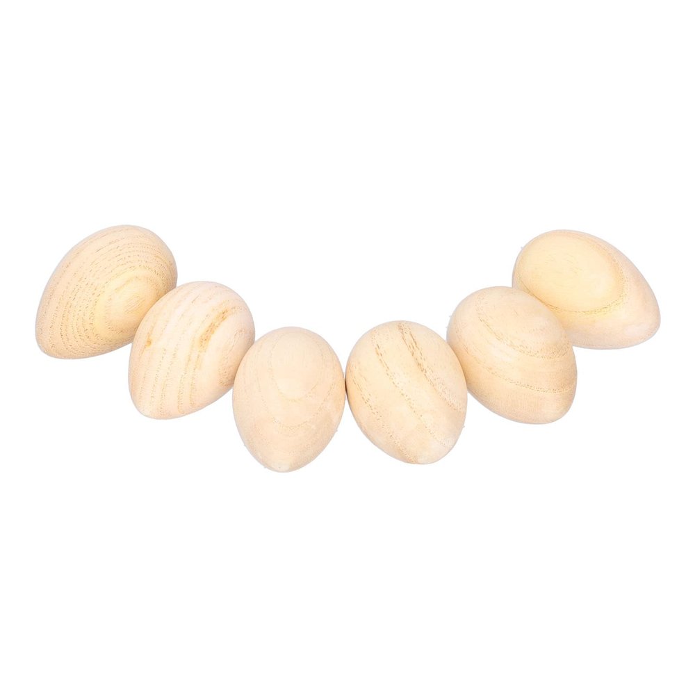 Aqur2020 Wooden Egg Shakers, 6 Pack, Zelkova Material, Mellow Sound Rattle for Rhythm Training, Babies and Toddlers