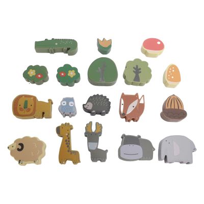 Aqur2020 Animal Balance Blocks Educational Wooden Puzzle Game, Basswood Material, 18 Animal Blocks, Improves Coordination and Creativity
