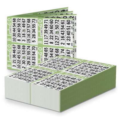 Bingo Paper Sheets  4 Faces, 8" x 8"  Pack of 750 Disposable Bingo Cards  Recyclable Dauber Paper for Seniors, Adults & Community Events (Olive)