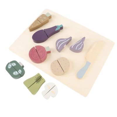 Aqur2020 Wooden Vegetable Cutting Toy with Cutting Board and Tools, Beech Wood, Educational Play Set for Children