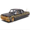 1964 SS Lowrider Black Metallic with Gold Graphics and Gray Interior Lowriders Series 1/26 Diecast Model Car 32547-BK view 1