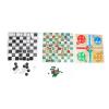 4 in 1 Board Games Set Clear Pattern Foldable Portable Checkers Chess Kids view 1