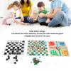 4 in 1 Board Games Set Clear Pattern Foldable Portable Checkers Chess Kids view 2