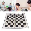 2 in 1 Chess and Checkers Set Portable Board Game Combo with 32 Chess Pieces 24 Checkers for Kids Adults Family Travel Camping Plastic Material Paper Chessboard 33x33cm view 3