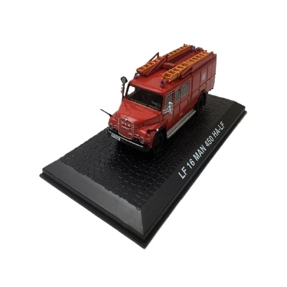 1:72 for LF 16 Man 450 HA-LF Fire Truck Alloy Red Car Model with Roof Rack Working Vehicle