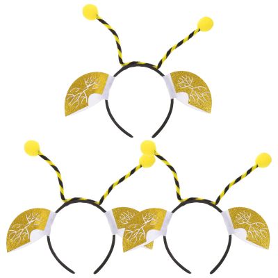 3PCS Bee Antenna Headbands: Animal Head Hoop Honey Bee Party Hair Band Insect Cosplay Costume Photo Prop for Christmas Festival Party Favors
