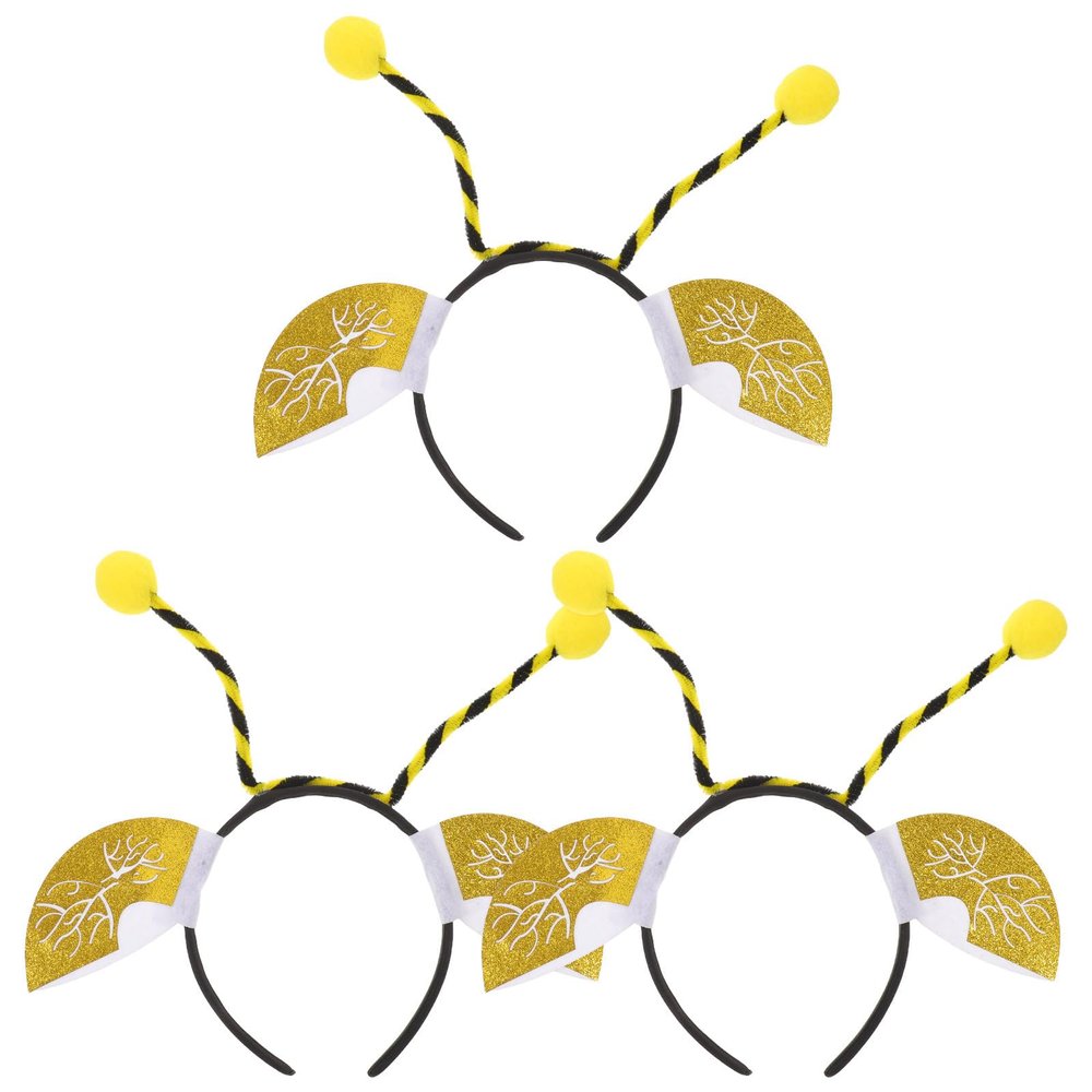 3PCS Bee Antenna Headbands: Animal Head Hoop Honey Bee Party Hair Band Insect Cosplay Costume Photo Prop for Christmas Festival Party Favors