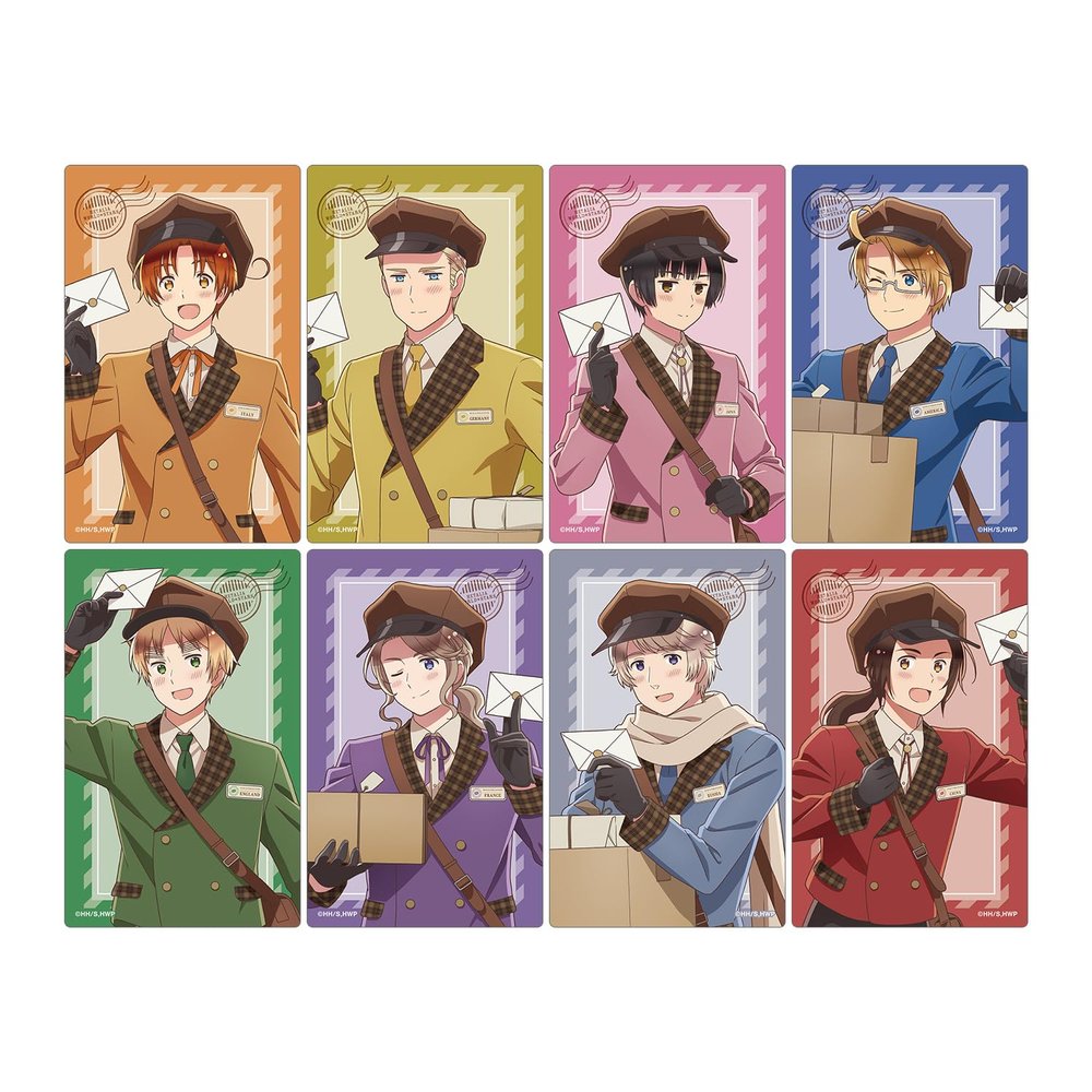 Hetalia World Stars, Illustrated Mailshop Ver. Trading Card Stickers, Box of 8