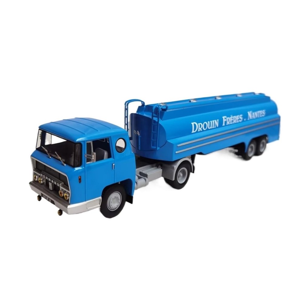1/43 for Bernard Tda 180 Truck Model Alloy Cab Metal Cargo Box Static Collectible (Blue)
