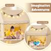 INFANS Kids Play Tent with Washable Mat Star Light Windows, Anti-Trip Large Playhouse Toys for Children Boys Girls, Indoor Outdoor Princess Tents Castle for Toddlers view 3