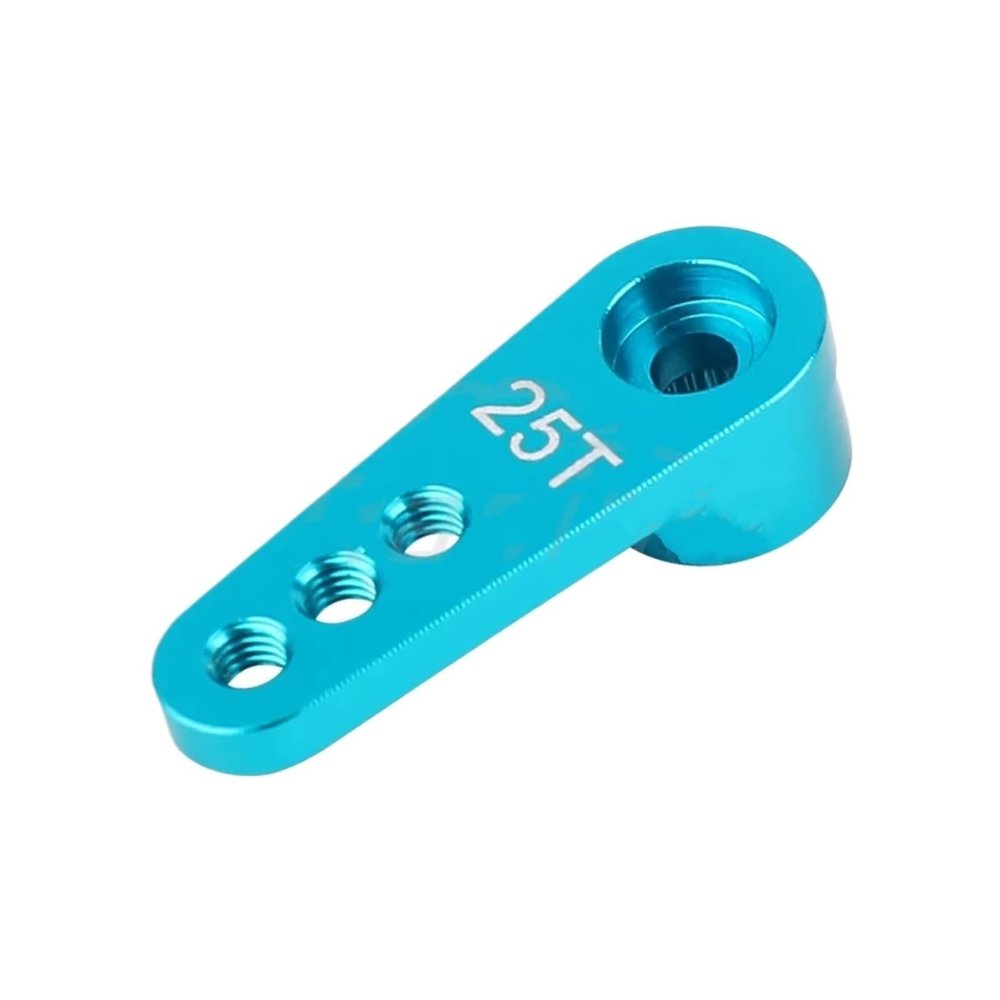 RC Upgrade Parts For 1:8 1:10 1pc Adjustable 3-Hole 25T Aluminum Alloy Steering Servo Horn Arm Replacement RC Car Accessories(Blue)