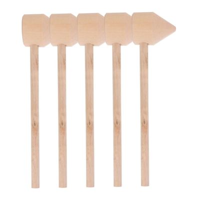 MERRYHAPY 5pcs Mini Wooden Hammers for Polished Small Mallets Safe Tools for Boys and Educational Pounding Play