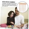 MERRYHAPY 5pcs Mini Wooden Hammers for Polished Small Mallets Safe Tools for Boys and Educational Pounding Play view 3