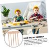 MERRYHAPY 5pcs Mini Wooden Hammers for Polished Small Mallets Safe Tools for Boys and Educational Pounding Play view 4