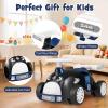 HONEY JOY Shark Ride On Push Car for Toddlers, Foot-to-Floor Sliding Car w/Steering Wheel, Sound & Under Seat Storage, No Batteries, Kids Ride On Toys for Boys and Girls, Navy view 3