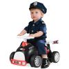HONEY JOY Police Ride On Push Car for Toddlers, Foot-to-Floor Sliding Car w/Steering Wheel, Sound & Under Seat Storage, No Batteries, Kids Ride On Toys for Boys and Girls, Black view 1
