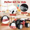 HONEY JOY Police Ride On Push Car for Toddlers, Foot-to-Floor Sliding Car w/Steering Wheel, Sound & Under Seat Storage, No Batteries, Kids Ride On Toys for Boys and Girls, Black view 3