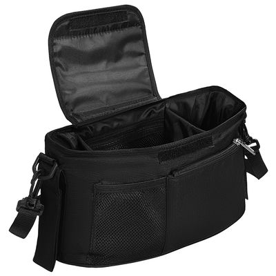 Abaodam Stroller Organizer Bag with Adjustable Shoulder Strap Oxford Cloth Travel Bottle Bag and Cup Holder Large Capacity Stroller Caddy for Diapers and Essentials