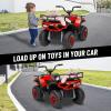 24V 4x4 Ride on Toys Car, BLISSRIDE Kids ATV Quad w/Kneepads, 5Mph Max Speed, Music, LED Lights, Rear Storage Rack, Big Tires, Safe Soft Start&Brake, Electric 4 Wheeler for Kids Boys Girls, L Red view 3