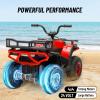 24V 4x4 Ride on Toys Car, BLISSRIDE Kids ATV Quad w/Kneepads, 5Mph Max Speed, Music, LED Lights, Rear Storage Rack, Big Tires, Safe Soft Start&Brake, Electric 4 Wheeler for Kids Boys Girls, L Red view 4