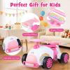 HONEY JOY Unicorn Ride On Push Car for Toddlers, Foot-to-Floor Sliding Car w/Steering Wheel, Sound & Under Seat Storage, No Batteries, Kids Ride On Toys for Boys and Girls, Pink view 3