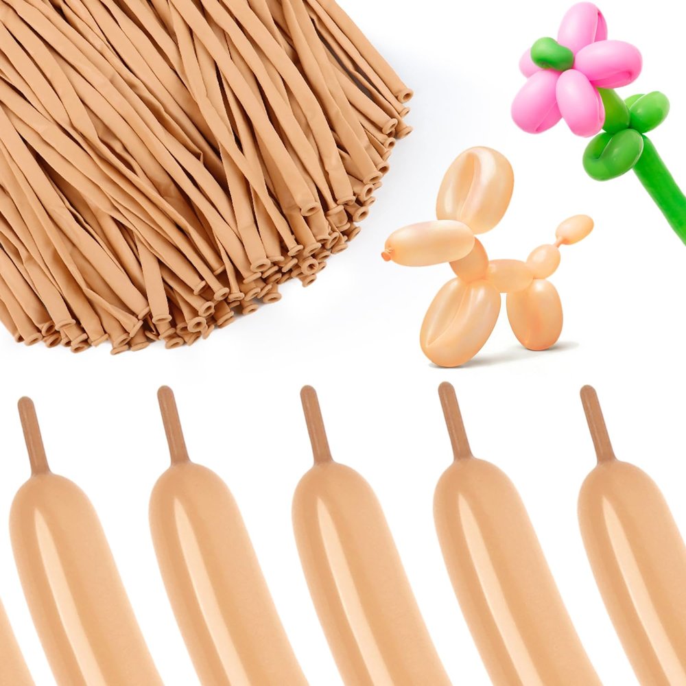 100Pcs Nude 260 Balloons Long Balloons for Tying Balloon Arch Twisting Balloon Animals, Thick Latex for Magic Clown Wedding Birthday Party Decorations
