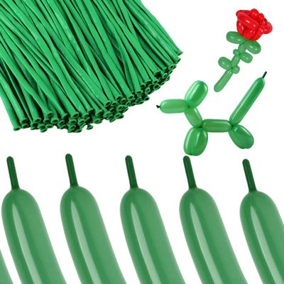 100Pcs Dark Green 260 Balloons Long Balloons for Tying Balloon Arch & Twisting Balloon Animals, Thick Latex for Magic Clown Wedding Birthday Party Decorations