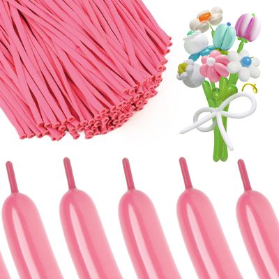100Pcs Hot Pink 260 Balloons Long Balloons for Tying Balloon Arch & Twisting Balloon Animals, Thick Latex for Magic Clown Wedding Birthday Party Decorations