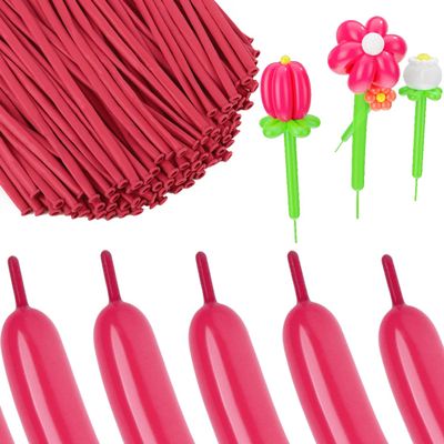 100Pcs Rose Red 260 Balloons Long Balloons for Tying Balloon Arch & Twisting Balloon Animals, Thick Latex for Magic Clown Wedding Birthday Party Decorations
