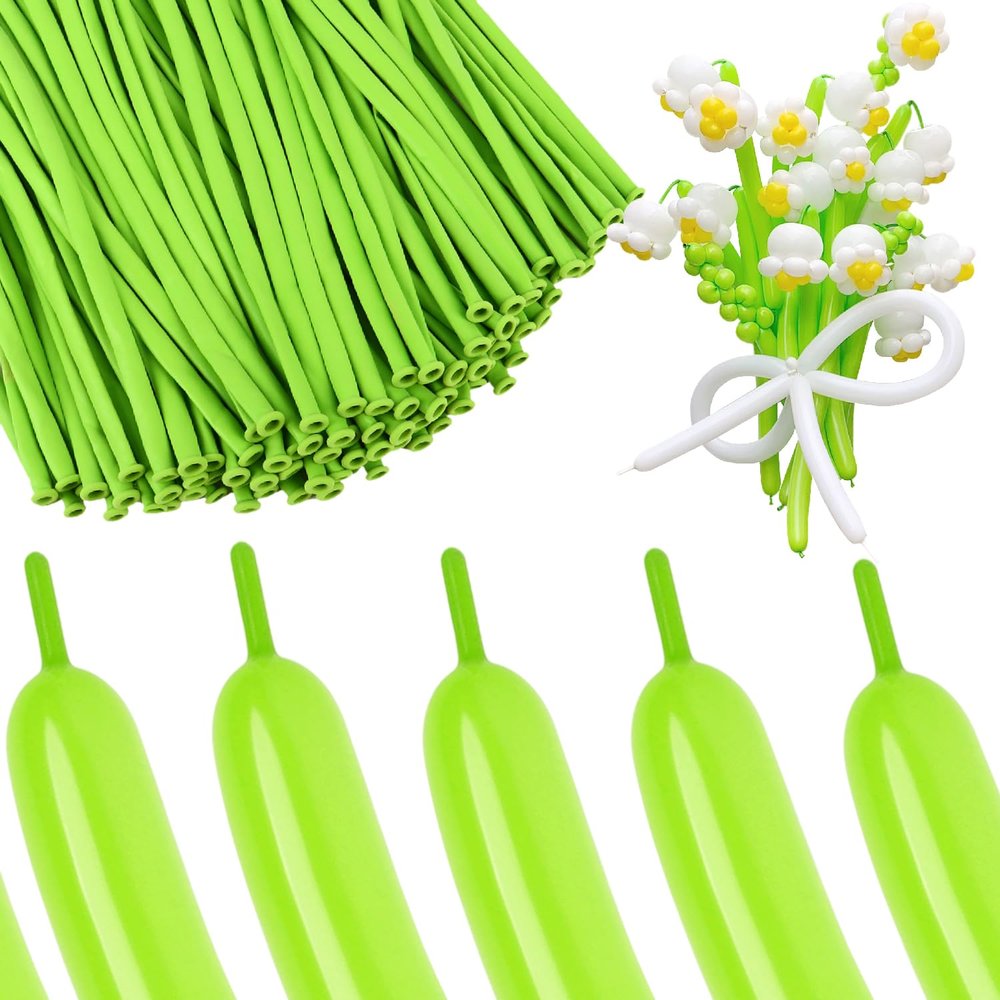 100Pcs Light Green 260 Balloons Long Balloons for Tying Balloon Arch & Twisting Animal Balloon, Thick Latex for Magic Clown Wedding Birthday Party Decorations