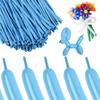 100Pcs Light Blue 260 Balloons Long Balloons for Tying Balloon Arch & Twisting Balloon Animals, Thick Latex for Magic Clown Wedding Birthday Party Decorations view 1