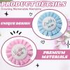 Qjaiune 2 Pieces Daddy and Mommy to Be Pin, Celebration Gender Reveal Party Decorations Baby Shower Tinplate Badge Pins, Pink + Blue Rosette Buttons with Ribbon, Gender Reveal Gift Favors Supplies view 2