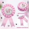 Qjaiune 2 Pieces Daddy and Mommy to Be Pin, Celebration Gender Reveal Party Decorations Baby Shower Tinplate Badge Pins, Pink + Blue Rosette Buttons with Ribbon, Gender Reveal Gift Favors Supplies view 4