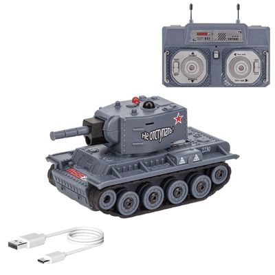 ConsoleXpress RC Battle Tank, 1/64 Scale 2.4Ghz Remote Control Military Tank Vehicles with Infrared Shoot, 330 Rotating Turret and Sound & Lighting