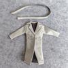 1/12 Scale Clothes Wired Faux Leather Windbreak Coat for 1:12 6inch Action Figure Doll (White) view 2