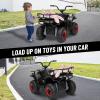24V 4x4 Ride on Toys Car, BLISSRIDE Kids ATV Quad w/Kneepads, 5Mph Max Speed, Music, LED Lights, Rear Storage Rack, Big Tires, Safe Soft Start&Brake, Electric 4 Wheeler for Kids Boys Girls, L Black view 3