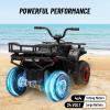 24V 4x4 Ride on Toys Car, BLISSRIDE Kids ATV Quad w/Kneepads, 5Mph Max Speed, Music, LED Lights, Rear Storage Rack, Big Tires, Safe Soft Start&Brake, Electric 4 Wheeler for Kids Boys Girls, L Black view 4