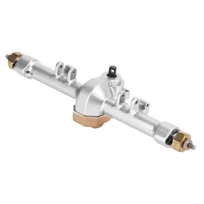 Aluminum Alloy Rear Axle Assembly for Axial SCX24 AXI90081 | Brass Weighted Axle for Climbing & Off - Road Performance | Direct Replacement RC Car Parts/Upgrades/Repairs (Silver)