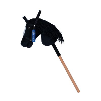 Rock My Baby Hobby Horse Plush Stuffed Stick Horse with Award Ribbon for Boys and Girls 3+ Fun Toys for Pretend Play (Black) CPC Certified