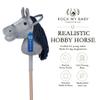 ROCK MY BABY Gray Hobby Horse, Plush Stick Horse with Award Ribbon, Age 3+ view 2