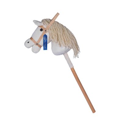 ROCK MY BABY Cream Hobby Horse, Plush Stick Horse with Award Ribbon, Age 3+