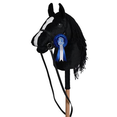 ROCK MY BABY Hobby Horse with a Detachable Bridle Plush Stuffed Stick Horse with Award Ribbon for Kids 3+ Years Old (Black)