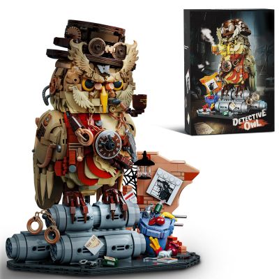 AibangBuildzy Ideas Detective Owl Building Block Set for Adults, 1286pcs Birds Animals Model Toys for Home & Office Decor for Boys 8-14, Christmas Birthday Gifts for Teens Kids