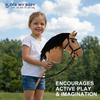 ROCK MY BABY Hobby Horse with a Detachable Bridle Plush Stuffed Stick Horse with Award Ribbon for Kids 3+ Years Old (Light Brown) view 3