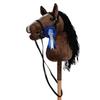 ROCK MY BABY Hobby Horse for Kids 3+ Years, Plush Stuffed Stick Horse with Detachable Bridle and Award Ribbon, Handmade Ride-On Pretend Play Horse Toy, (Dark Brown) view 1